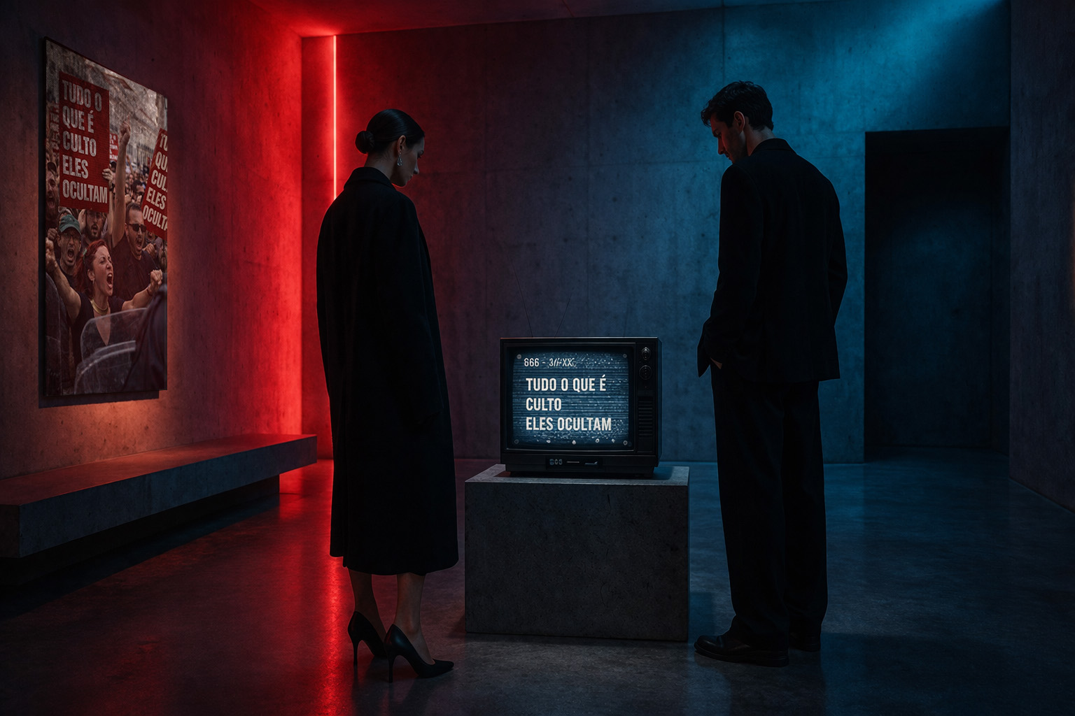 installation en galerie avec télévision